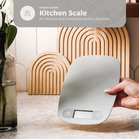 Greater Goods Digital Kitchen Scale - Gray, Precision Sensors, Large Display - Picture 9 of 10